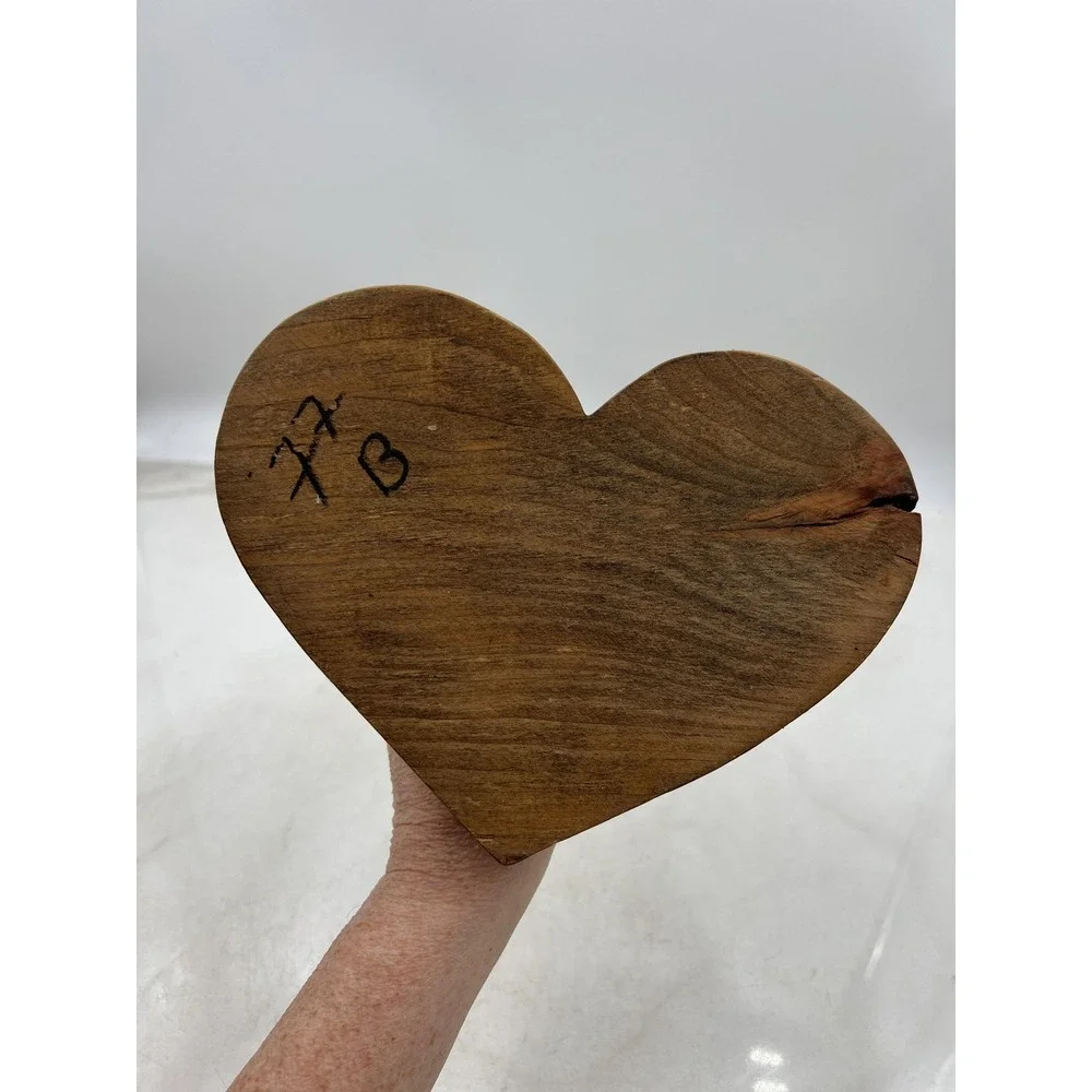 Handmade Wooden Heart Jewelry Display Stand Holder Rustic Decor 12 Inch Tall